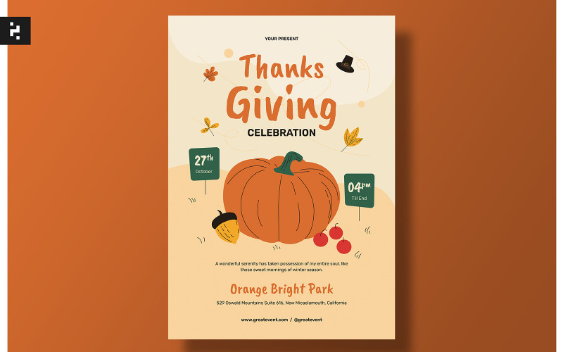 Thanksgiving Flyer Template Corporate Identity