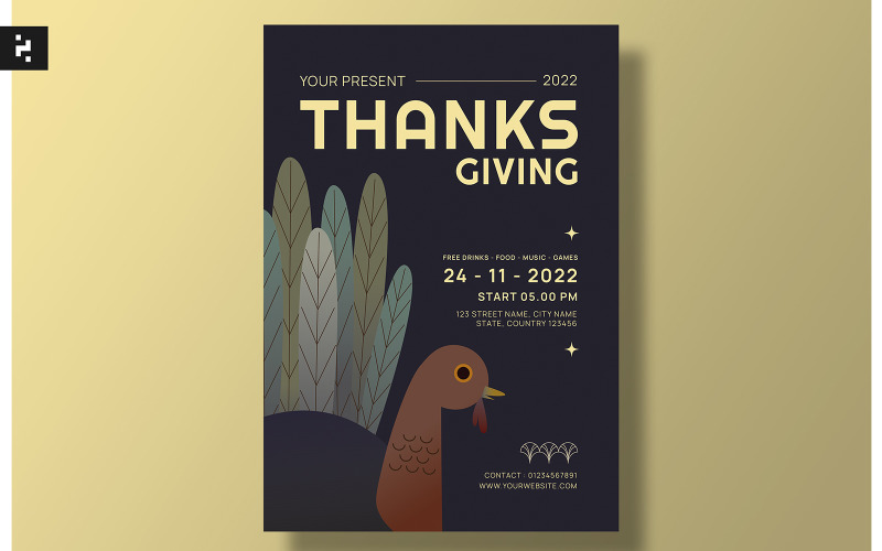 Thanksgiving Template Flyer Corporate Identity