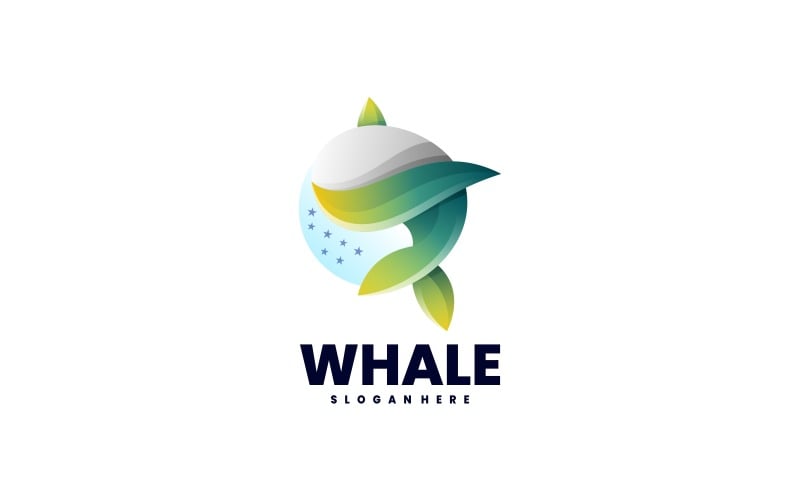 Whale Gradient Logo Style 1 Logo Template