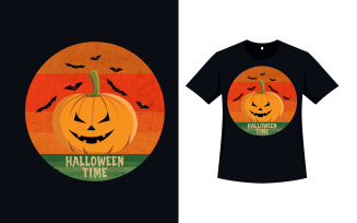 Halloween Spooky Retro T-shirt Design