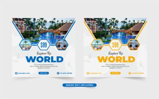 Travel Agency ad Template Vector Design