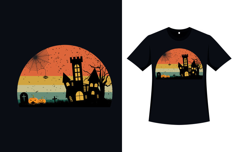 Vintage Color Halloween T-shirt Design