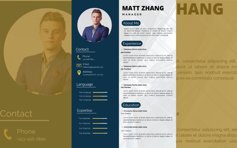 Creative Modern Professional Digital Marketing Resume template