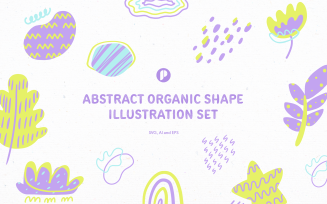Cutey Abstract Organic Shape Illustration Set