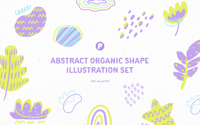 Cutey Abstract Organic Shape Illustration Set