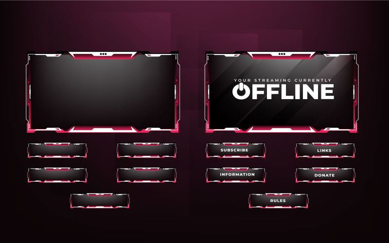 Futuristic Live Streaming Overlay Vector Vector Graphic