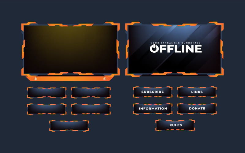 Gaming Screen Panel Layout Vector Design Vector Graphic