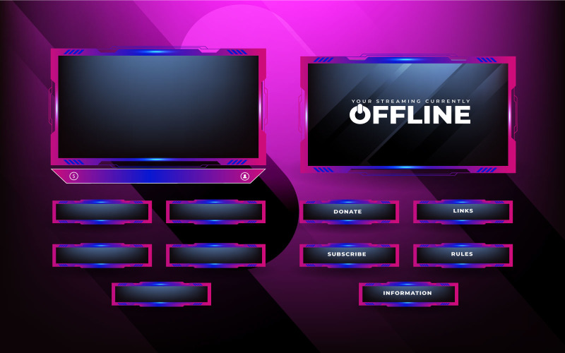Girly Live Streaming Overlay Vector Vector Graphic