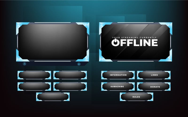 Live Gaming Overlay Vector Template Vector Graphic