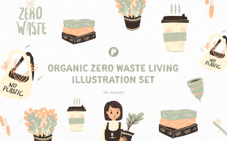 Organic Zero Waste Living Illustration Set