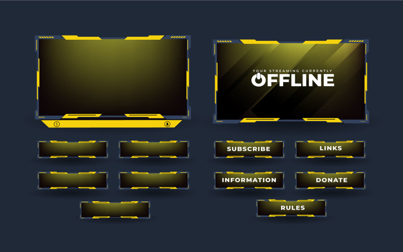 Streaming Overlay Design for Gamers Vector Graphic