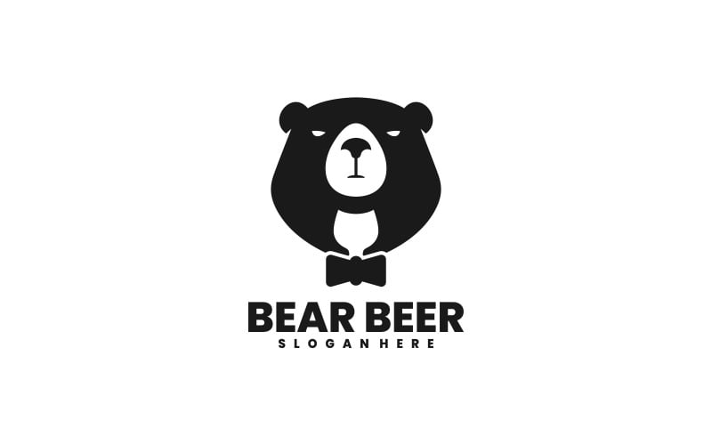 Bear Beer Silhouette Logo Logo Template