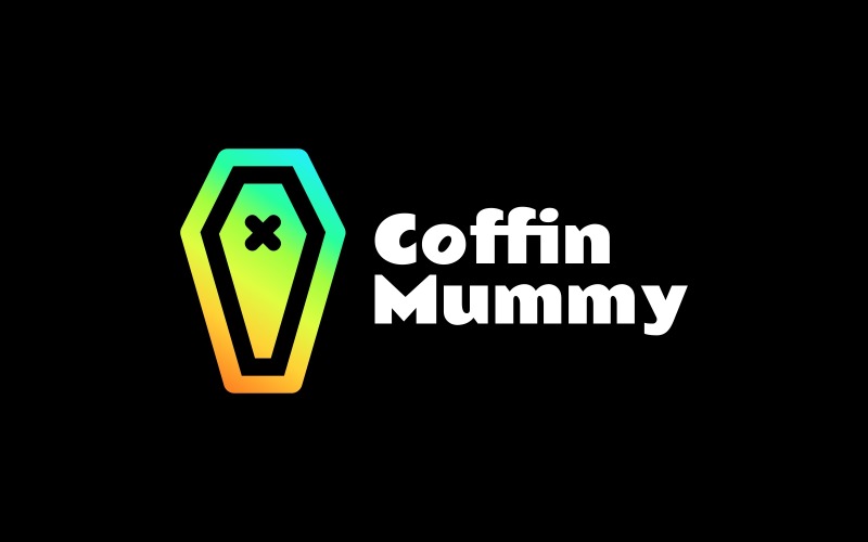 Coffin Mummy Gradient Logo Logo Template