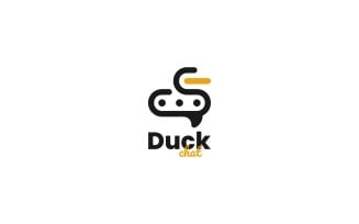 Duck Chat Line Art Logo Style