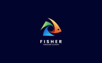 Fish Gradient Colorful Logo 1
