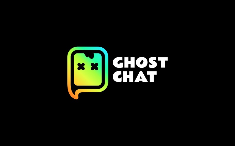 Ghost Chat Gradient Colorful Logo Logo Template