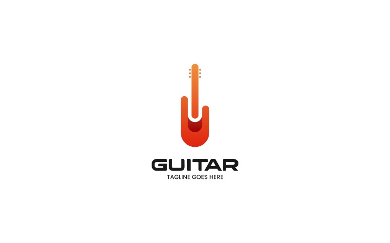 Guitar Gradient Logo Style Logo Template