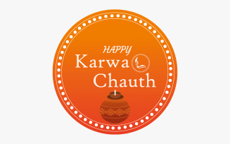 Happy Karwa Chauth Circle Vector
