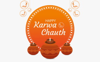 Happy Karwa Chauth Vector