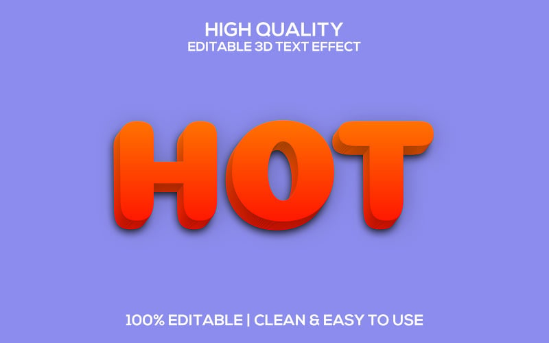 Hot | 3D Hot Psd Text Style | Hot Editable Psd Text Effect | Modern Hot Psd Font Style Illustration