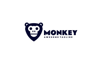 Monkey Silhouette Logo Style