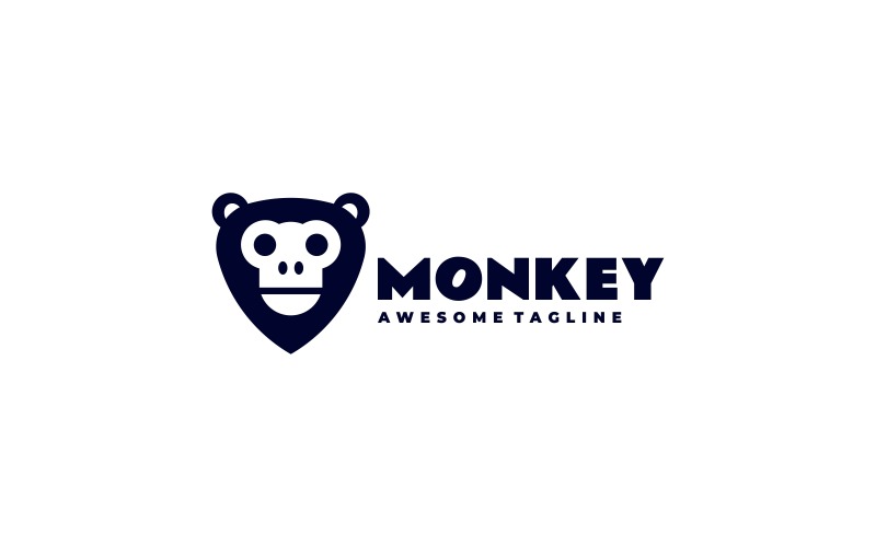 Monkey Silhouette Logo Style Logo Template