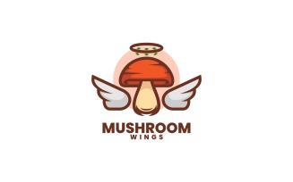 Mushroom Wings Simple Logo