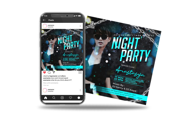 social media post night club party Social Media