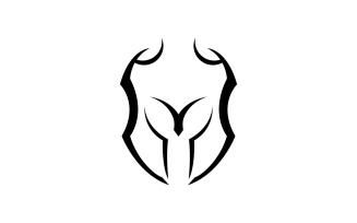 Spartan helmet logo template. Vector illustration V2