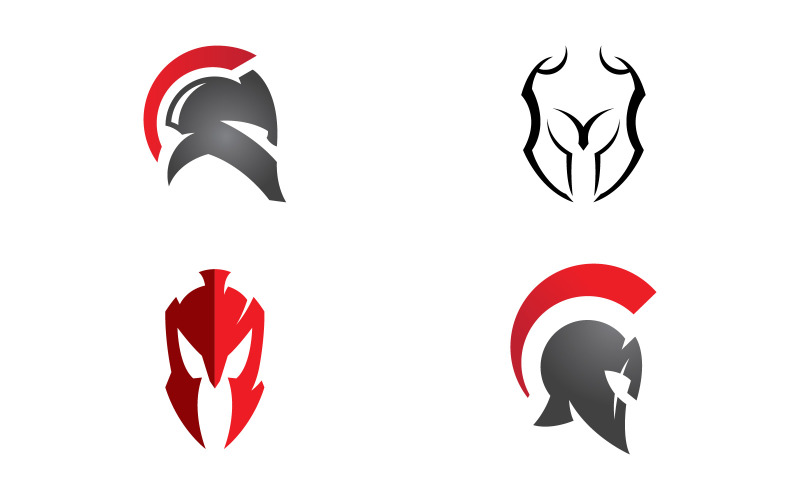 Spartan helmet logo template. Vector illustration V5 Logo Template