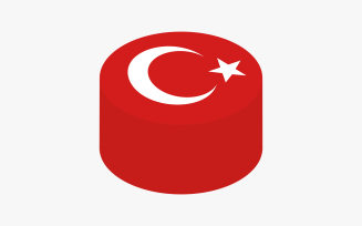 Turkey Flag Circle Vector