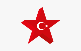 Turkey Flag Star Illustration Vector