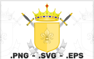 Vector design of medieval coat of arms with swords