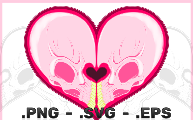 Vector Design Of Skulls In The Shape Of A Heart Vector Graphic