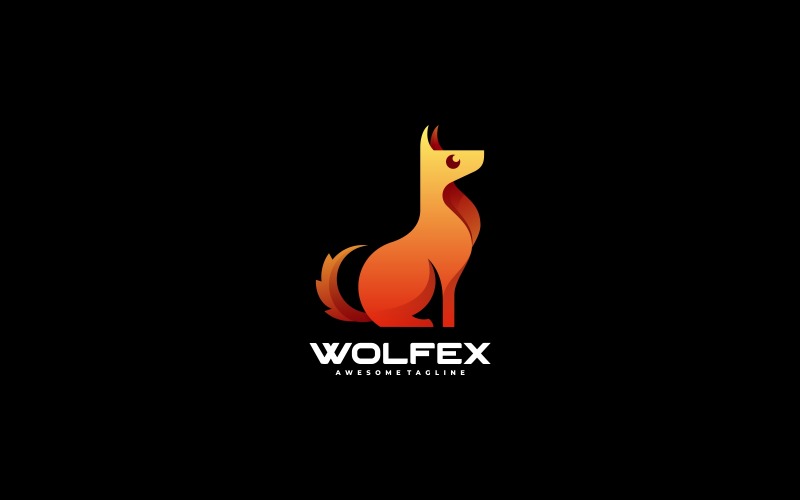 Wolf Gradient Colorful Logo Style 1 Logo Template