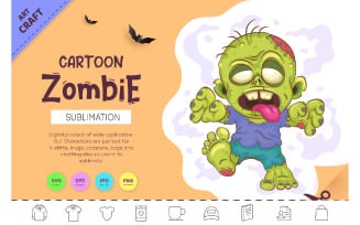 Cartoon Zombie. Crafting, Sublimation.