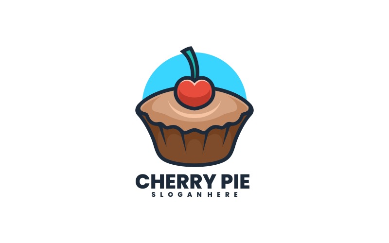 Cherry Pie Simple Mascot Logo Logo Template