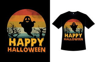 Happy Halloween Retro Color T-shirt Art