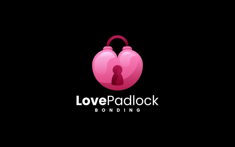 Love Padlock Gradient Logo Logo Template