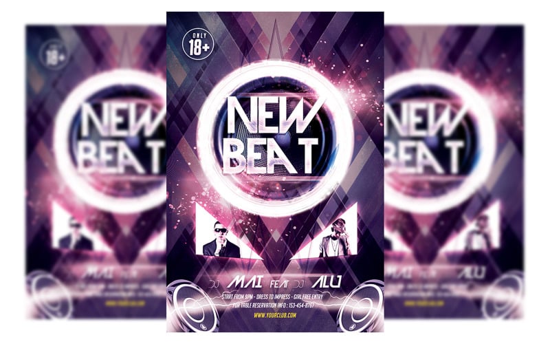 New Beat Party Flyer Template Corporate Identity