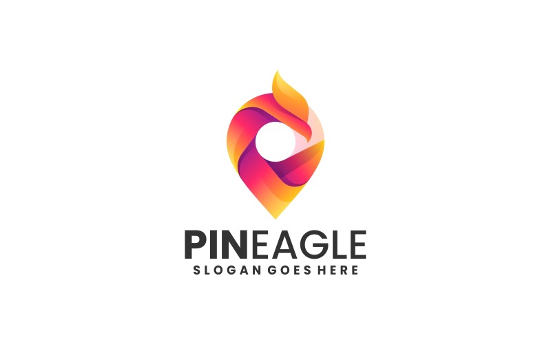 Pin Eagle Gradient Colorful Logo Style Logo Template