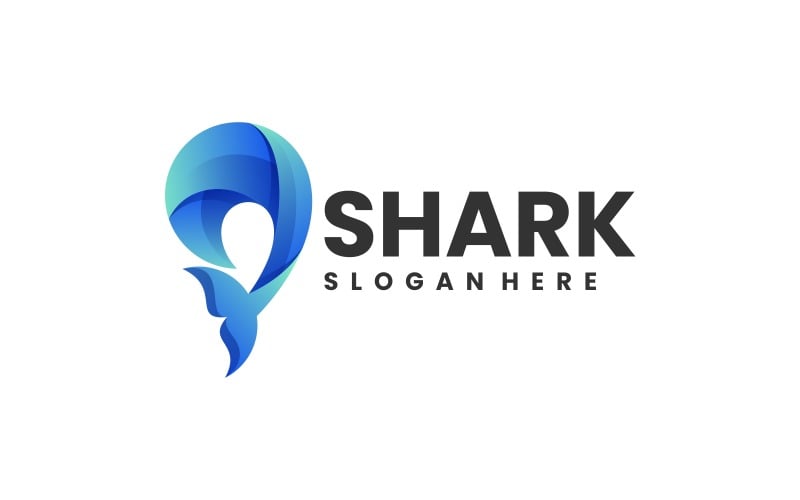 Pin Shark Gradient Logo 1 Logo Template