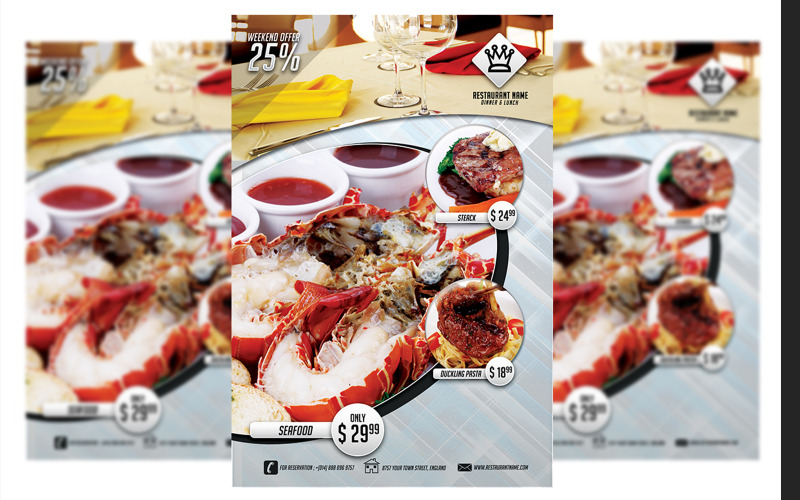 Restaurant Promotion Flyer Template Corporate Identity