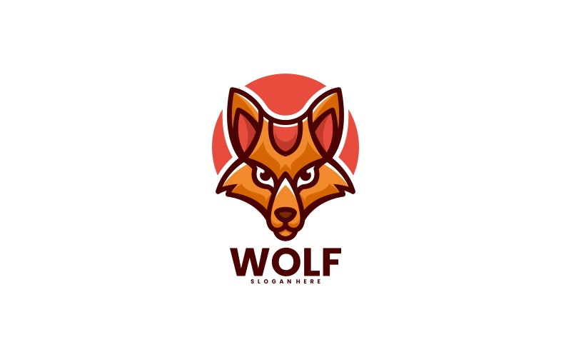 Wolf Simple Mascot Logo 1 Logo Template
