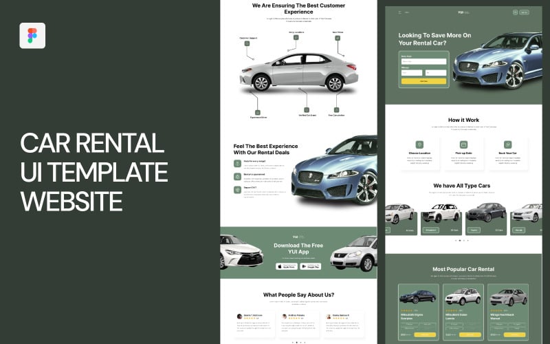 Car Rental UI Template Website UI Element