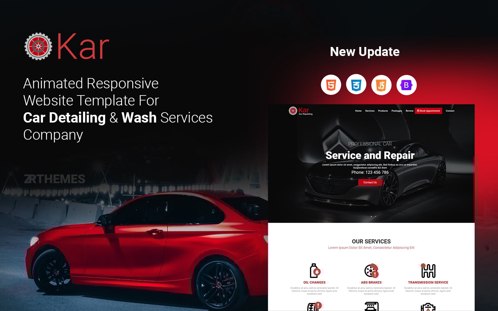 Kar - Auto Detailing & Car Repairing Services Landing Page Template