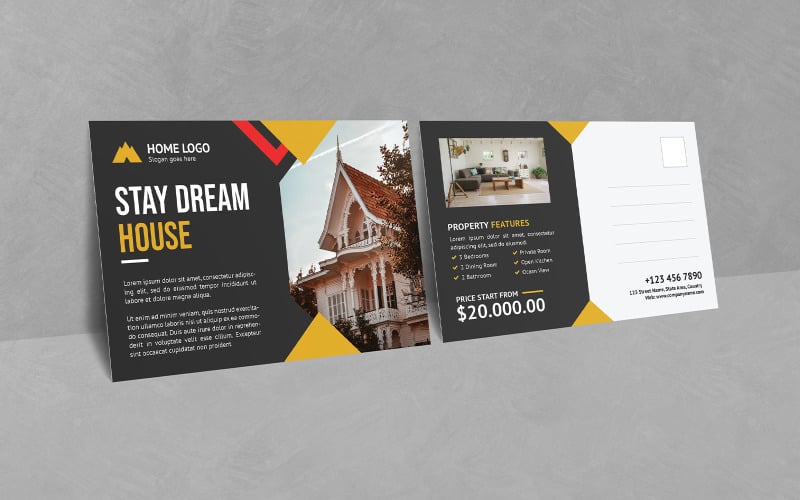 Stay Home Real Estate Postcard Corporate Identity