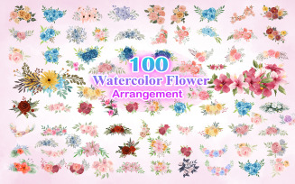 Watercolor Flower Arrangement, Watercolor Flower Illustration