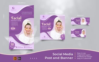 Beauty Skin Center- Social Media Post And Banner Templates