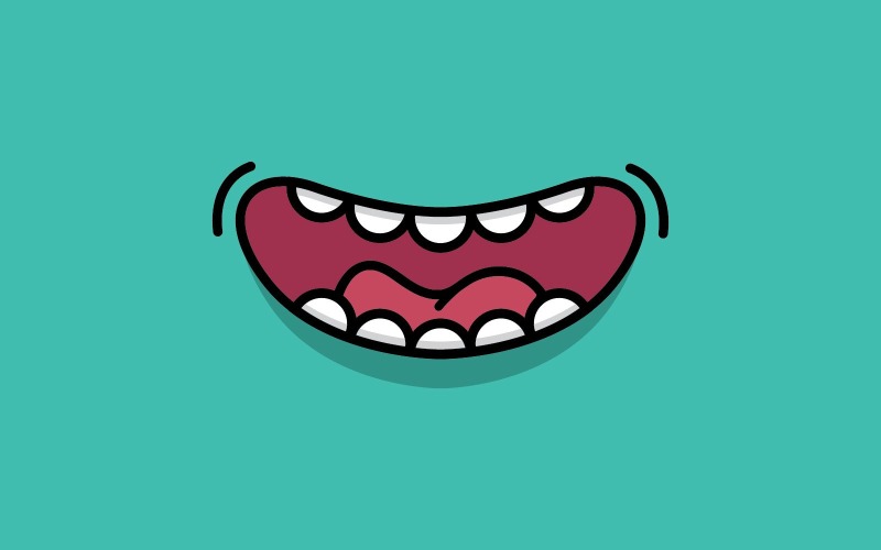 Cartoon happy monster character .Vector illustration V1 Logo Template
